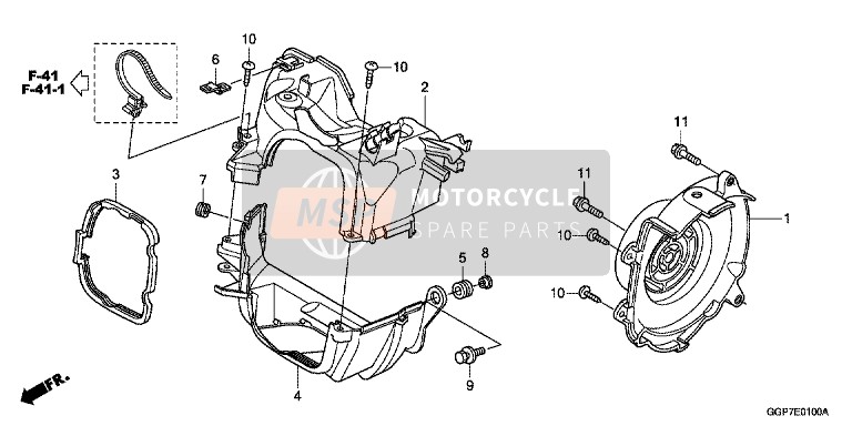 Honda NSC50T2 2015 Kap/ Ventilatorafdekking voor een 2015 Honda NSC50T2